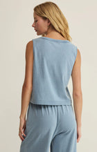 Load image into Gallery viewer, Sloane V-Neck Jersey Denim Tank- Ocean Air Indigo
