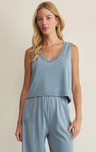 Load image into Gallery viewer, Sloane V-Neck Jersey Denim Tank- Ocean Air Indigo
