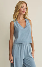 Load image into Gallery viewer, Sloane V-Neck Jersey Denim Tank- Ocean Air Indigo
