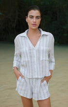 Load image into Gallery viewer, Helena Striped Airy Gauze Button Up
