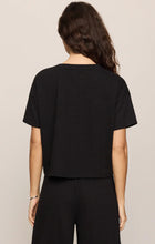 Load image into Gallery viewer, Sway Textured Cropped Tee- Black
