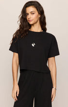 Load image into Gallery viewer, Sway Textured Cropped Tee- Black
