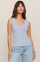 Load image into Gallery viewer, Ellie V-Neck Rib Tank- Skyline

