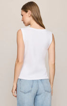 Load image into Gallery viewer, Ellie V Neck Rib Tank- White
