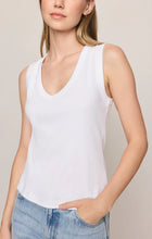 Load image into Gallery viewer, Ellie V Neck Rib Tank- White
