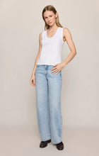 Load image into Gallery viewer, Ellie V Neck Rib Tank- White
