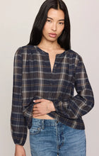 Load image into Gallery viewer, Autumn Plaid Henley Blouse- Eclipse
