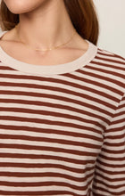 Load image into Gallery viewer, Junie Long Sleeve Stripe Slub Tee- Dark Rosewood
