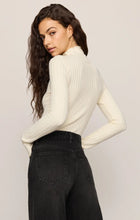 Load image into Gallery viewer, Hattie Silky Rib Mock Neck Top- Antique White
