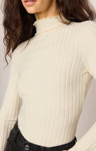 Load image into Gallery viewer, Hattie Silky Rib Mock Neck Top- Antique White
