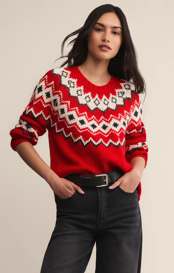 Festive Red Faire Isle Sweater