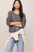 Load image into Gallery viewer, Medina Stripe Cardigan Charcoal Heather
