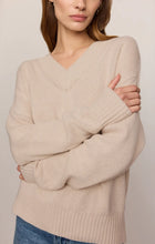 Load image into Gallery viewer, Cloud Spun V-neck Sweater- Frosted Pearl
