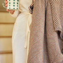 Load image into Gallery viewer, Harborview Herringbone Chocolate Blanket
