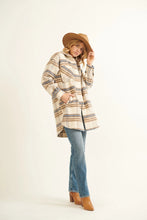 Load image into Gallery viewer, Plaid Collar Neck Long Sleeve Dolphin Hem Shacket
