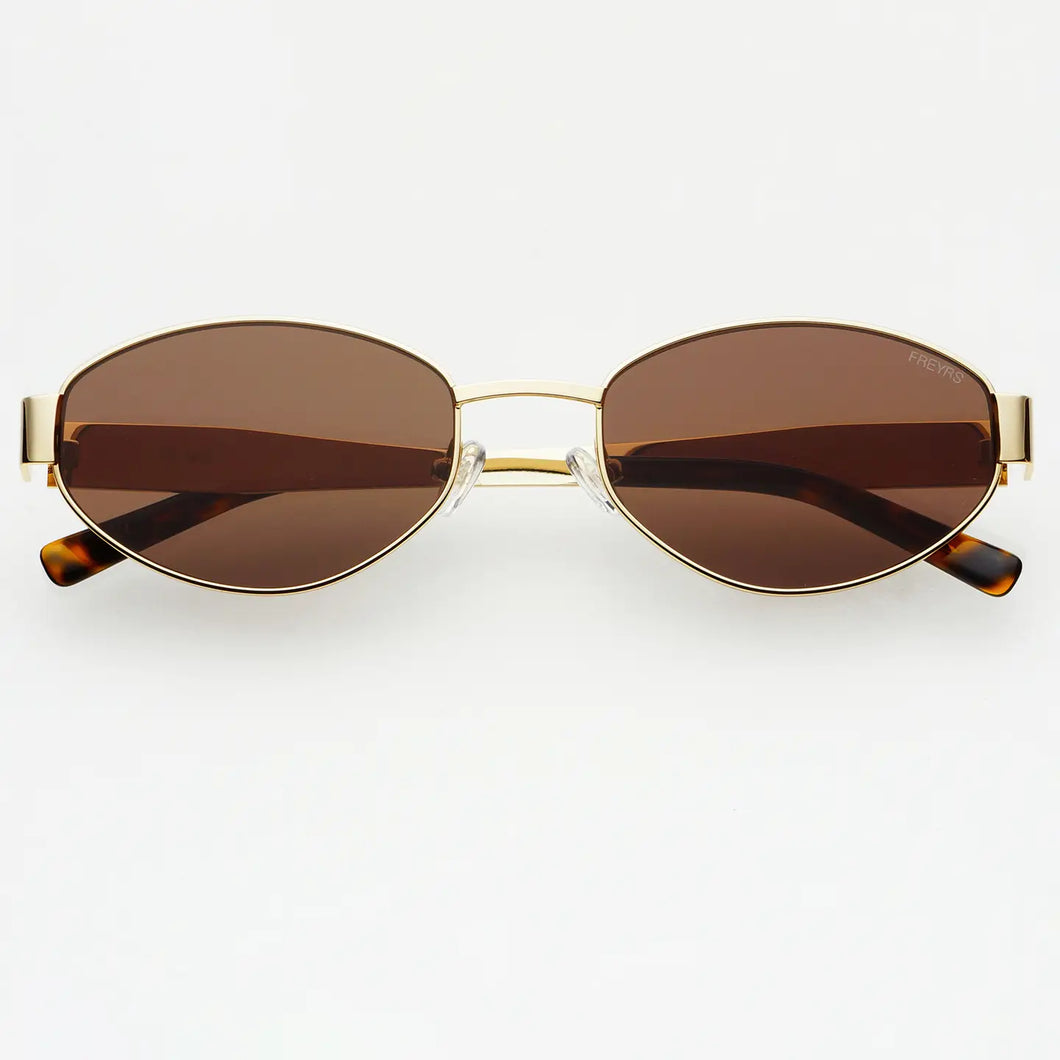 Soho Oval Sunglasses - Gold/Brown
