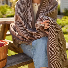 Load image into Gallery viewer, Harborview Herringbone Chocolate Blanket
