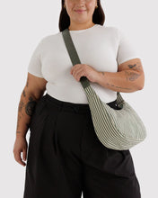 Load image into Gallery viewer, Medium Nylon Crescent Bag- Sage Stripe
