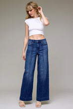 Load image into Gallery viewer, Pintuck 32&quot; - Dark Wash High Rise Wide Leg
