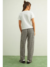 Load image into Gallery viewer, Black Gingham Elastic Waist Pant
