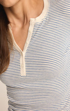 Load image into Gallery viewer, Scarlett Stripe Rib Henley - Sea Salt
