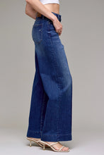 Load image into Gallery viewer, Pintuck 32&quot; - Dark Wash High Rise Wide Leg
