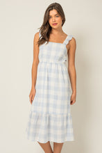Load image into Gallery viewer, Gingham Maxi Dress - White/Blue

