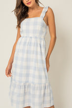 Load image into Gallery viewer, Gingham Maxi Dress - White/Blue
