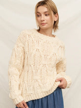 Load image into Gallery viewer, Ivory Cable Knit Sweater
