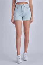 Load image into Gallery viewer, Light Wash Rolled Cuffed Basic Mom Shorts
