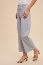 Load image into Gallery viewer, CROPPED STRETCH TWILL WIDE LEG PANTS - Chambray
