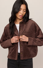 Load image into Gallery viewer, All Day Cropped Suede Jacket - Dark Chocolate
