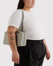 Load image into Gallery viewer, Baggu Nylon Bowler Bag- Sage Stripe
