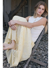 Load image into Gallery viewer, Tiered Embroidered Eyelet Midi Skirt- Butter
