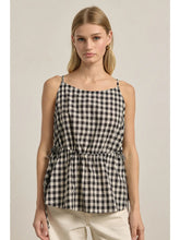 Load image into Gallery viewer, Gingham Sleeveless Drawstring Top
