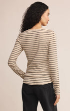 Load image into Gallery viewer, Eve Stripe Henley Long Sleeve
