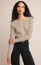 Load image into Gallery viewer, Eve Stripe Henley Long Sleeve

