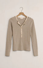 Load image into Gallery viewer, Eve Stripe Henley Long Sleeve
