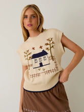 Load image into Gallery viewer, High Neck Sleeveless Graphic Sweater Top
