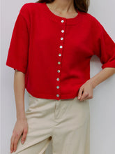 Load image into Gallery viewer, Stacey Half Sleeve Cardigan - Red
