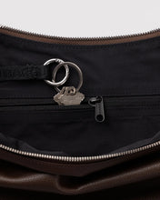 Load image into Gallery viewer, Baggu Medium Recycled Leather Flat Crescent - Brown
