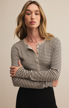 Load image into Gallery viewer, Stella Stripe Henley - Heather Taupe
