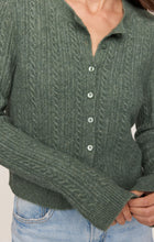 Load image into Gallery viewer, Medina Pointelle Cardigan - Monstera
