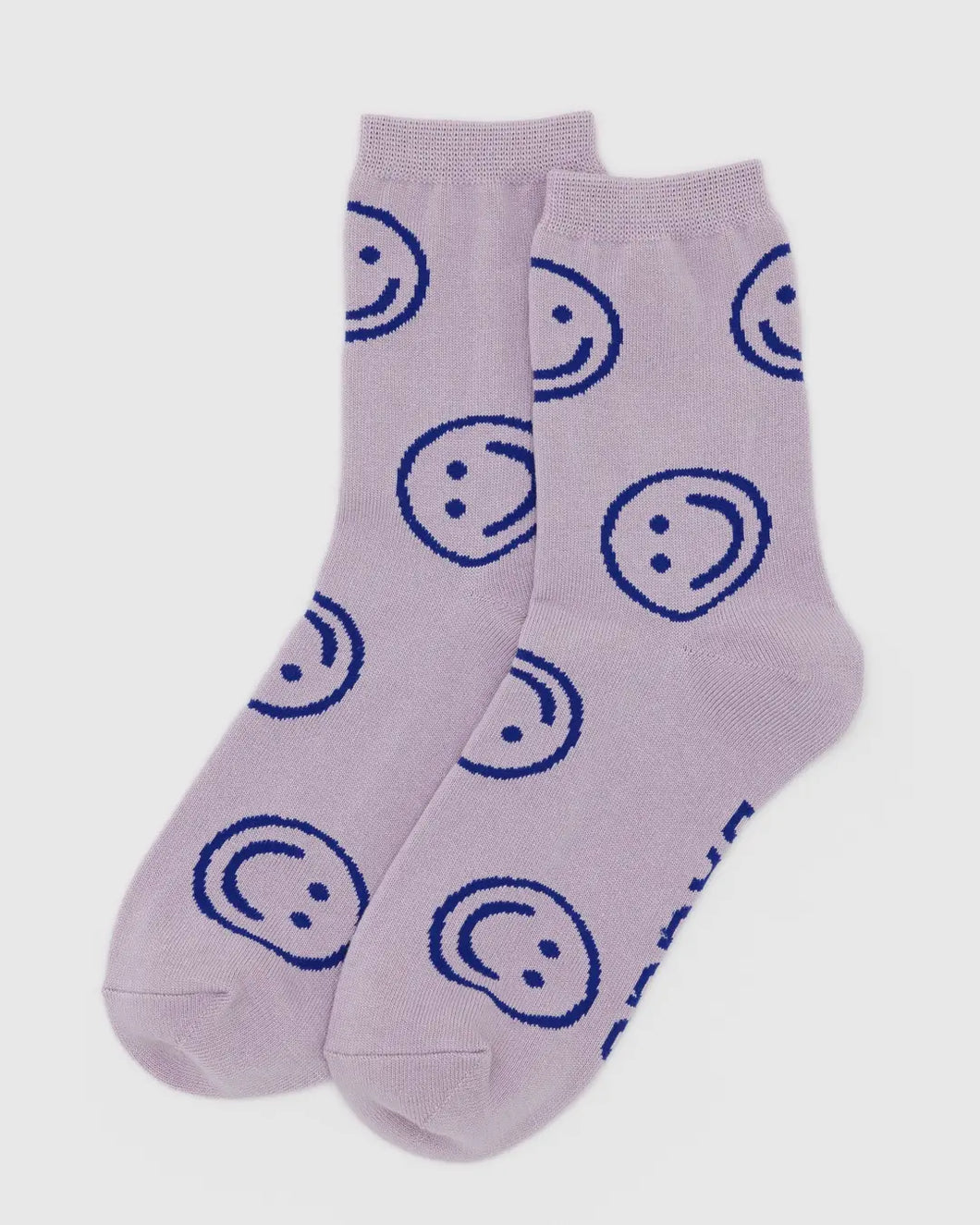 Baggu Crew Sock- Dusty Pink Happy