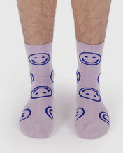 Load image into Gallery viewer, Baggu Crew Sock- Dusty Pink Happy
