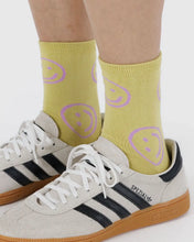 Load image into Gallery viewer, Baggu Crew Sock- Straw Happy
