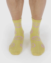 Load image into Gallery viewer, Baggu Crew Sock- Straw Happy

