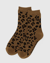 Load image into Gallery viewer, Baggu Crew Sock- Dark Leopard

