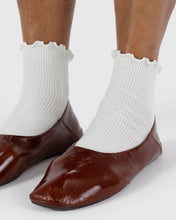 Load image into Gallery viewer, Baggu Lettuce Edge Sock Set of 2- White
