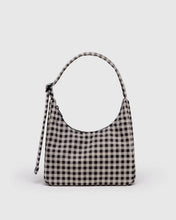 Load image into Gallery viewer, Baggu Mini Nylon Shoulder Bag- Black &amp; White Gingham
